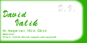 david valik business card
